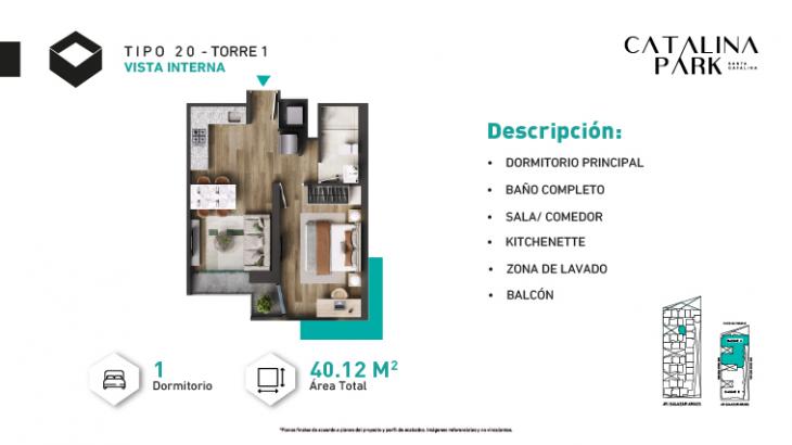 Plano del modelo Tipo X20 del proyecto CATALINA PARK en La Victoria