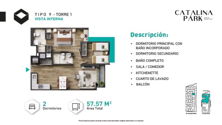 Plano del modelo Tipo X09 del proyecto CATALINA PARK en La Victoria
