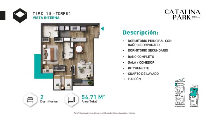 Plano del modelo Tipo X18-C del proyecto CATALINA PARK en La Victoria