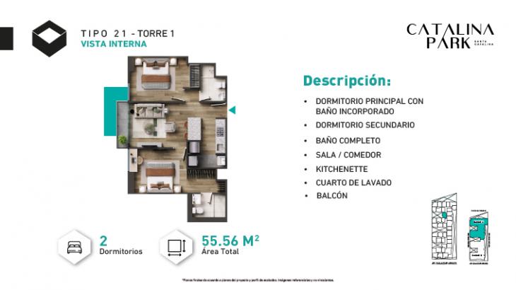 Plano del modelo Tipo X21 del proyecto CATALINA PARK en La Victoria