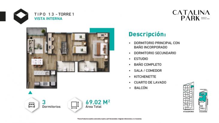 Plano del modelo Tipo X13-A del proyecto CATALINA PARK en La Victoria