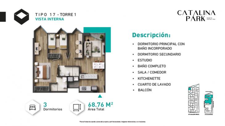 Plano del modelo Tipo X17-B del proyecto CATALINA PARK en La Victoria