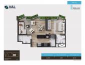 Plano del modelo TIPO 3C del proyecto TOP LIFE JUAN DE ALIAGA en Magdalena Del Mar