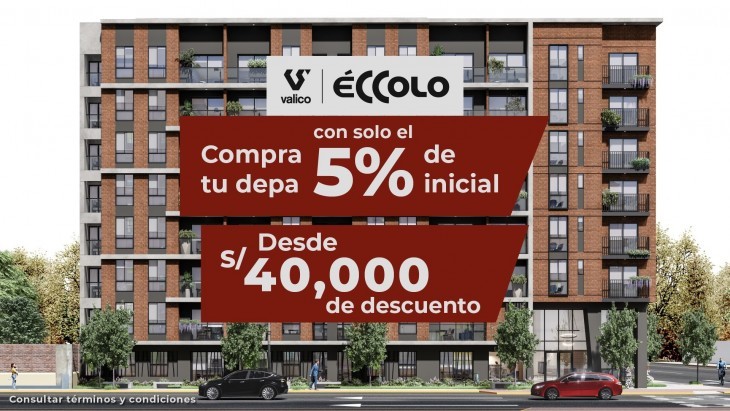 Fachada principal del proyecto Éccolo en Miraflores