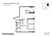 Plano del modelo Flat 106 del proyecto Éccolo en Miraflores