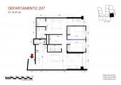 Plano del modelo Flat Flex 207 del proyecto Éccolo en Miraflores