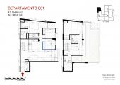 Plano del modelo Duplex Flex con terraza 801 del proyecto Éccolo en Miraflores