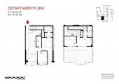 Plano del modelo Duplex Flex con terraza 804 del proyecto Éccolo en Miraflores