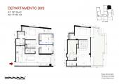 Plano del modelo Duplex Flex con terraza 809 del proyecto Éccolo en Miraflores