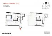 Plano del modelo Duplex Flex con terraza 810 del proyecto Éccolo en Miraflores