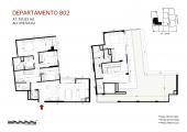 Plano del modelo Duplex Flex con terraza 802 del proyecto Éccolo en Miraflores