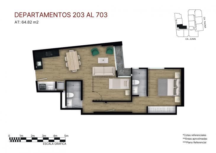 Plano del modelo X03 FLEX del proyecto Éccolo en Miraflores
