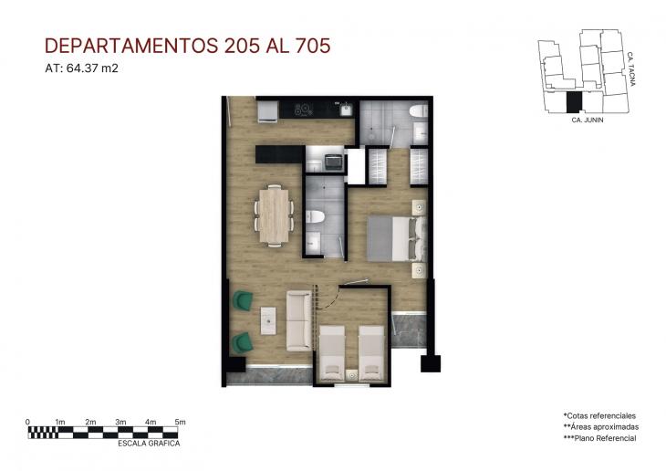 Plano del modelo X05 FLEX del proyecto Éccolo en Miraflores