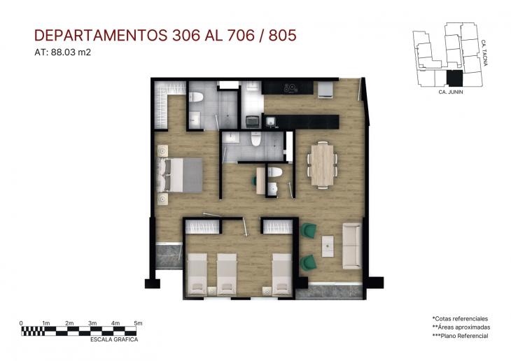 Plano del modelo X06 FLEX del proyecto Éccolo en Miraflores
