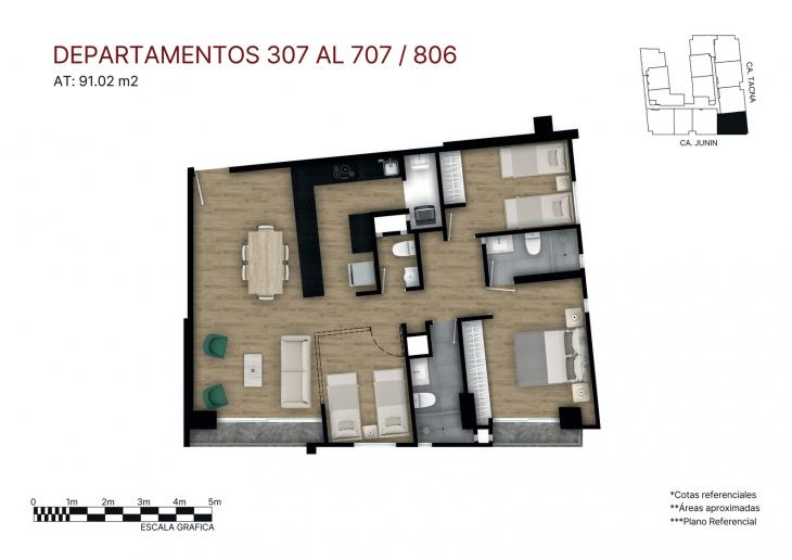 Plano del modelo X07 FLEX del proyecto Éccolo en Miraflores