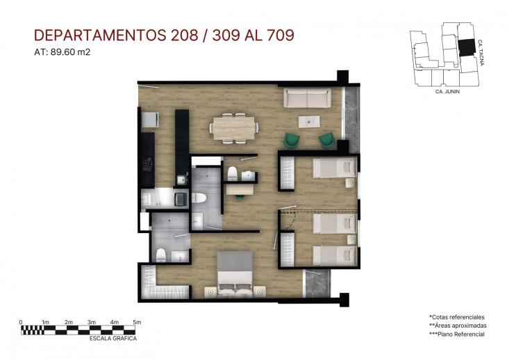 Plano del modelo X09 FLEX del proyecto Éccolo en Miraflores