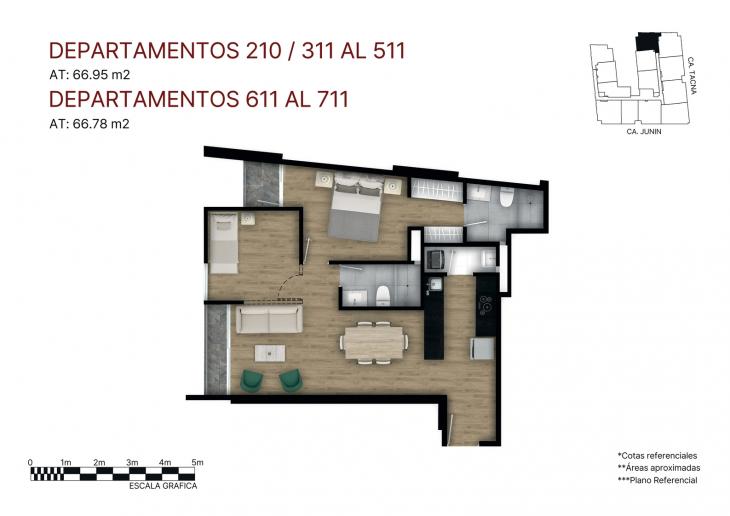 Plano del modelo X11 FLEX del proyecto Éccolo en Miraflores
