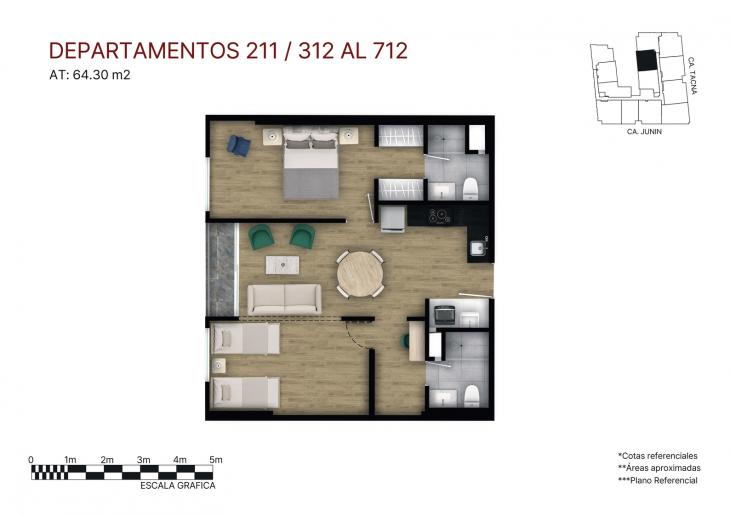 Plano del modelo X12 FLEX del proyecto Éccolo en Miraflores