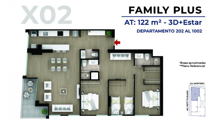 Plano del modelo X02 del proyecto MONTERO 200 en Miraflores