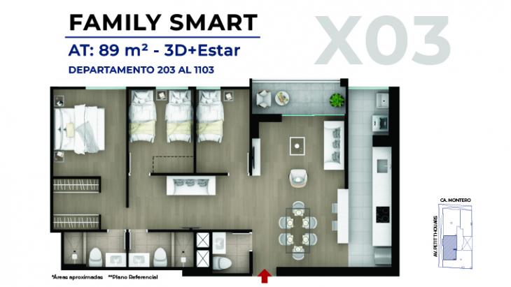 Plano del modelo X03 del proyecto MONTERO 200 en Miraflores
