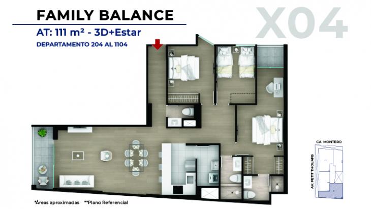 Plano del modelo X04 del proyecto MONTERO 200 en Miraflores