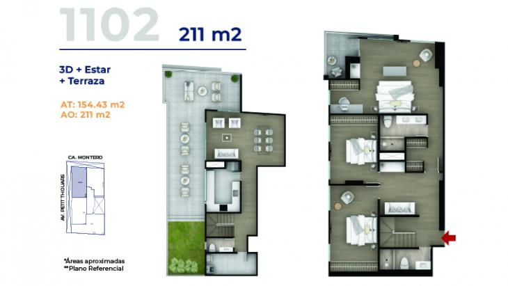 Plano del modelo Duplex 1102 del proyecto MONTERO 200 en Miraflores