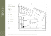 Plano del modelo TIPOLOGIA 14 del proyecto ROOTS en Barranco