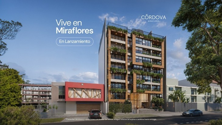 Fachada principal del proyecto Córdova en Miraflores
