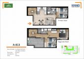 Plano del modelo 813 del proyecto Residencial Green Life en Chorrillos