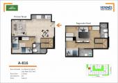 Plano del modelo 816 del proyecto Residencial Green Life en Chorrillos