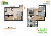 Plano del modelo 817 del proyecto Residencial Green Life en Chorrillos