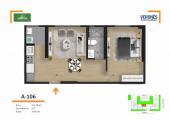 Plano del modelo 106 del proyecto Residencial Green Life en Chorrillos