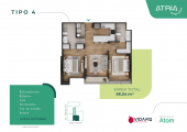 Plano del modelo XA04 del proyecto Atria en Miraflores