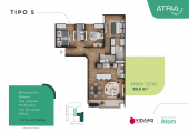 Plano del modelo XA05 del proyecto Atria en Miraflores