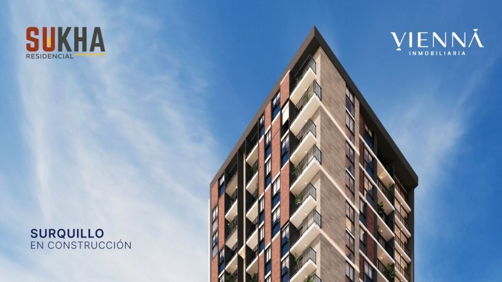 Fachada principal del proyecto Residencial Sukha en Surquillo