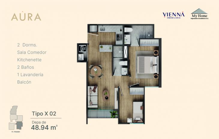 Plano del modelo X02 del proyecto Aura en Lince