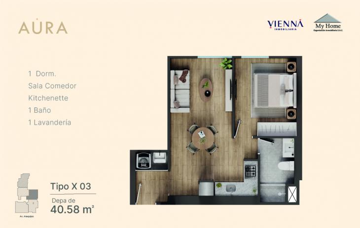 Plano del modelo X03 del proyecto Aura en Lince