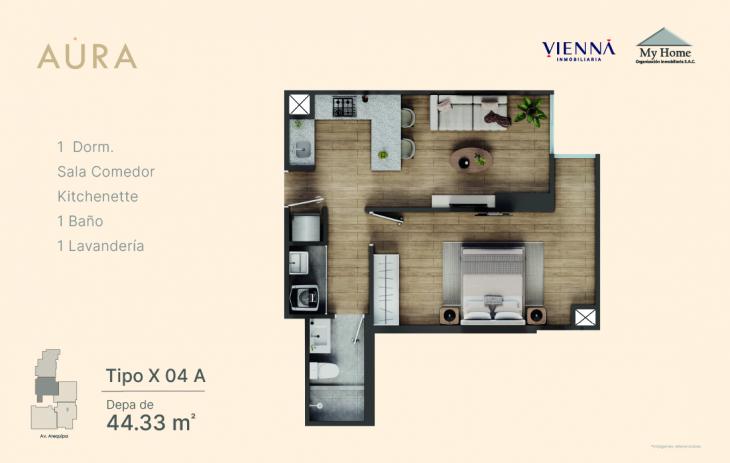 Plano del modelo X04-A del proyecto Aura en Lince