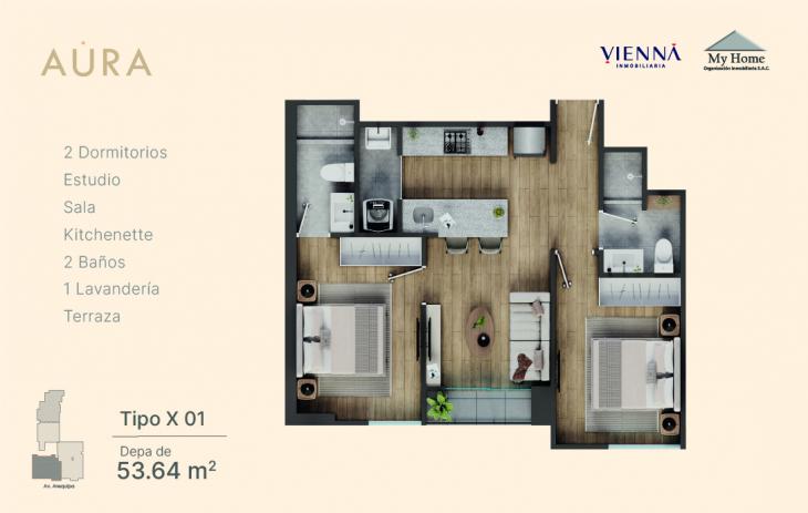 Plano del modelo X01 del proyecto Aura en Lince