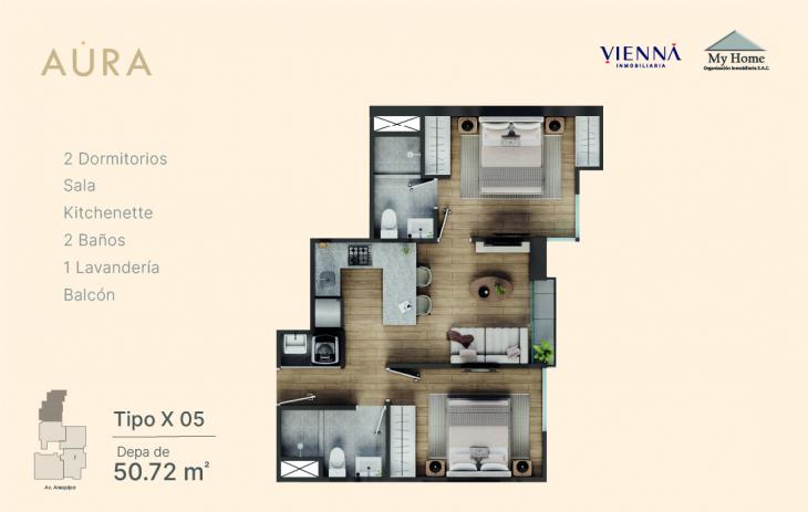 Plano del modelo X05 del proyecto Aura en Lince