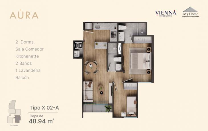 Plano del modelo X02-A del proyecto Aura en Lince