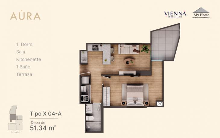 Plano del modelo X04-A del proyecto Aura en Lince