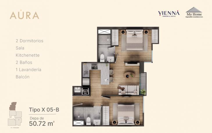Plano del modelo X05-B del proyecto Aura en Lince