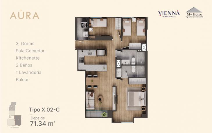 Plano del modelo X02-C del proyecto Aura en Lince