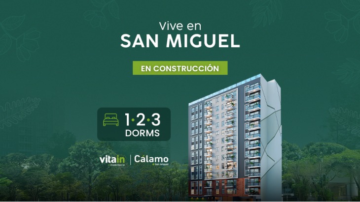 Fachada principal del proyecto Edificio Cálamo en San Miguel