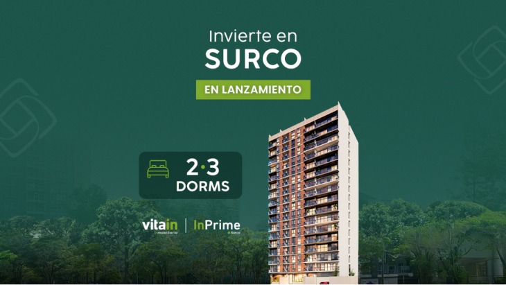 Fachada principal del proyecto Edificio InPrime en Santiago De Surco