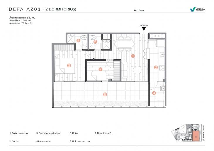 Plano del modelo AZ01 del proyecto MaytaCapac1248 en Jesus Maria