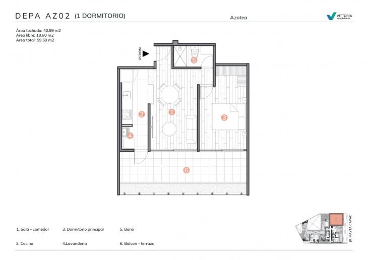 Plano del modelo AZ02 del proyecto MaytaCapac1248 en Jesus Maria