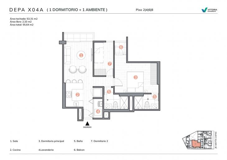 Plano del modelo TIPO4 del proyecto MaytaCapac1248 en Jesus Maria