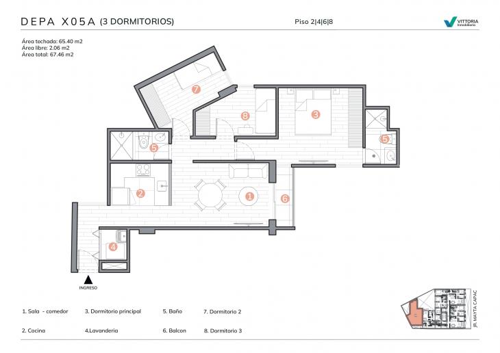 Plano del modelo TIPO5 del proyecto MaytaCapac1248 en Jesus Maria